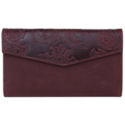 Tooled Leather Organizer Clutch
