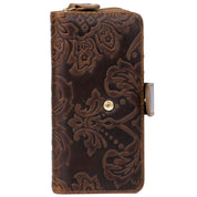 Tooled Leather Checkbook Wallet