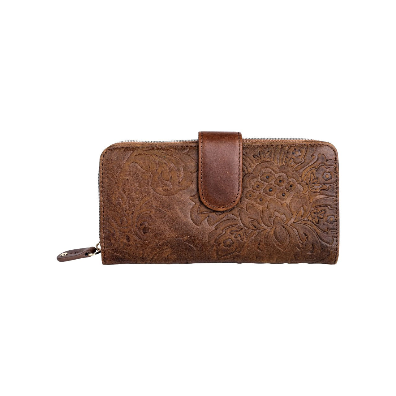 Tooled Leather Checkbook Wallet