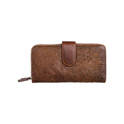 Tooled Leather Checkbook Wallet