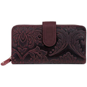 Tooled Leather Checkbook Wallet