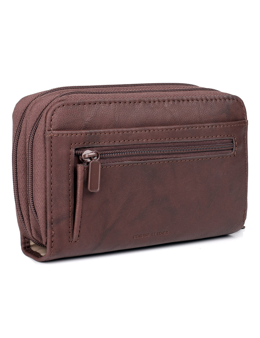 Heiress Leather Double Zip Organizer