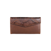 Tooled Leather Organizer Clutch