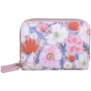Perennial floral wallet in front of white background