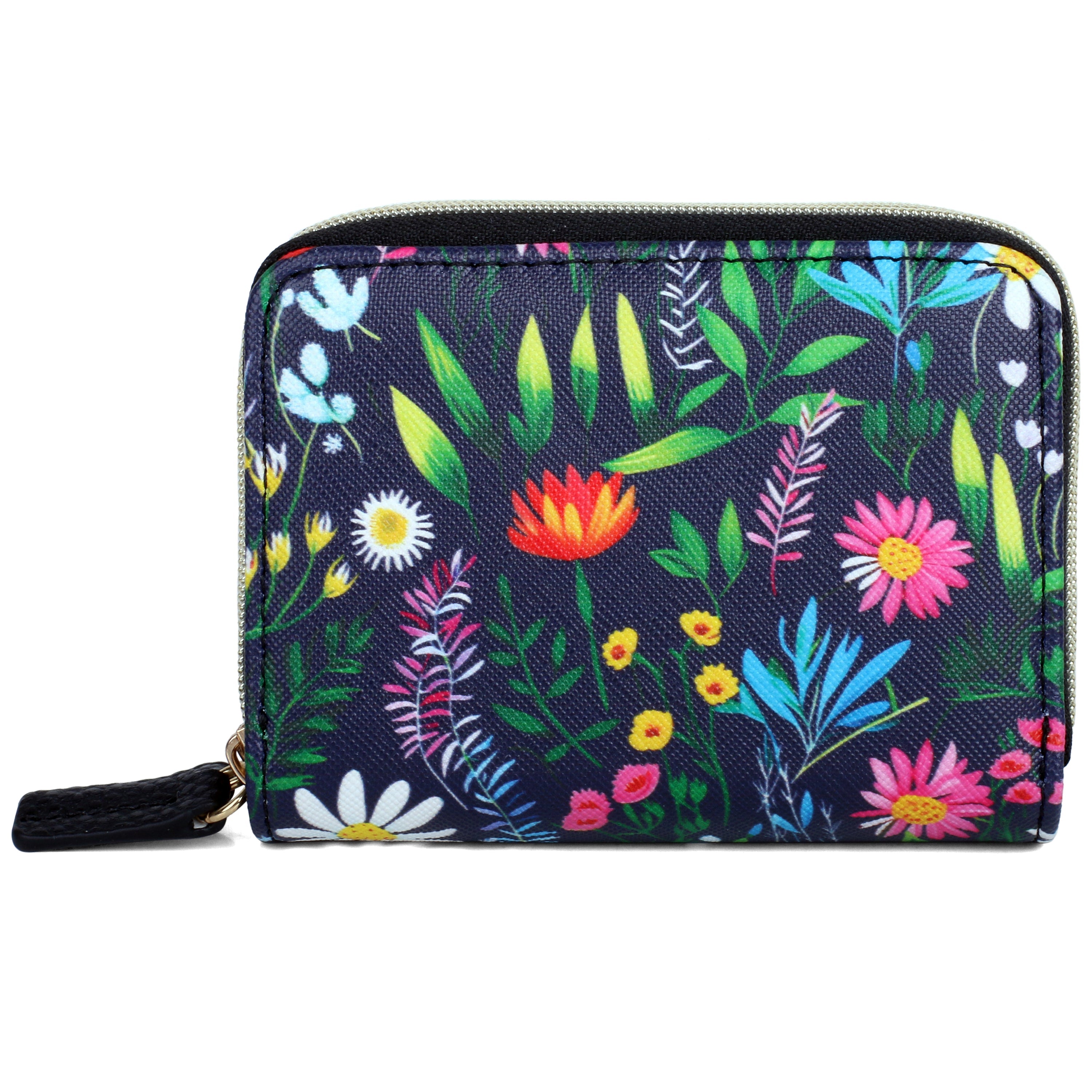 Fragrant floral wallet in front of white background